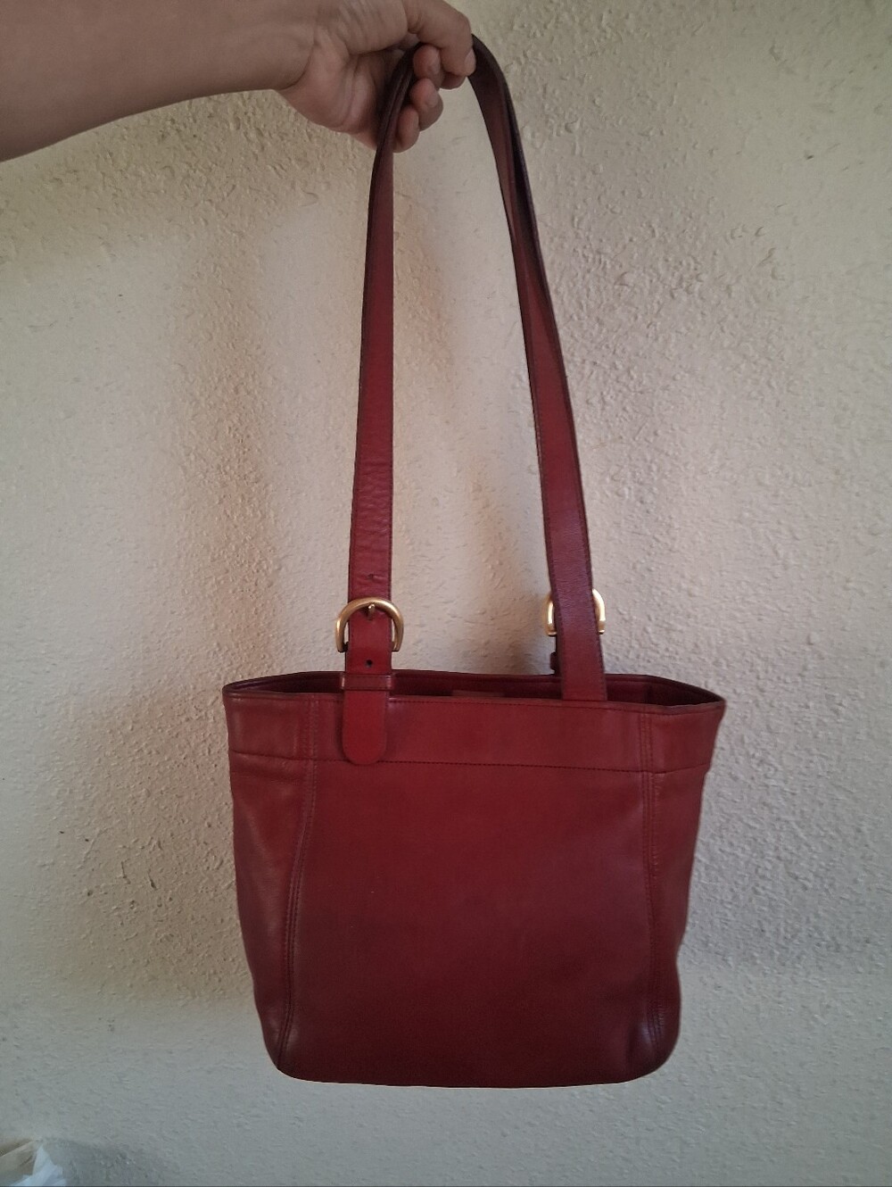 Vintage Coach Red Soho Waverly Buckle Shoulder Bag